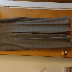 Plus size (22W) Black Glen plaid wide leg slacks by Ashley Stewart